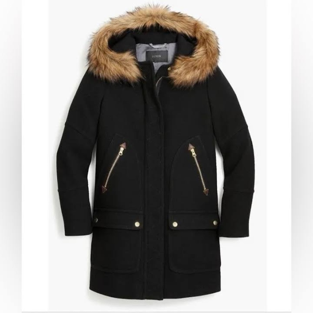 J.Crew Chateau Parka Italian Stadium cloth wool